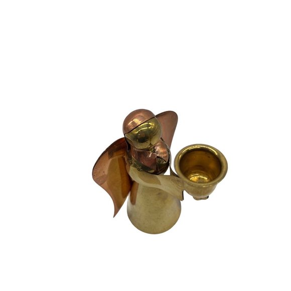 Two Tone Brass Copper Angel Candle Holder - Picture 4 of 9